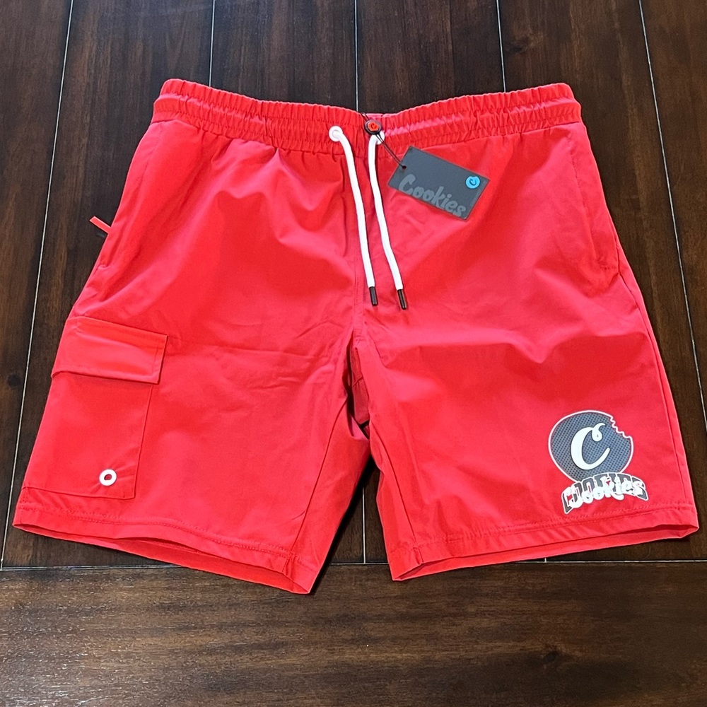 NWT COOKIES 420 RED CARGO BOARDSHORTS SZ MEN’S XL BERNER SWIM TRUNKS